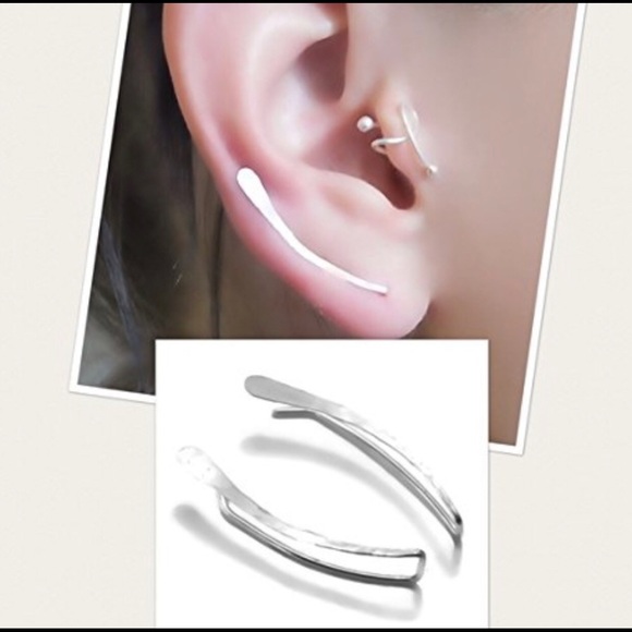 🌟925 SS Ear Crawler Earrings - Picture 1 of 3
